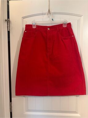 Vintage Gitano Red Corduroy A-Line Skirt
